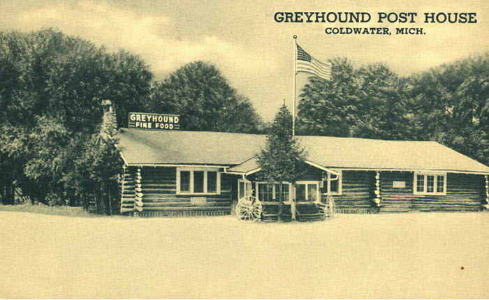 Greyhound Post House - Old Post Card